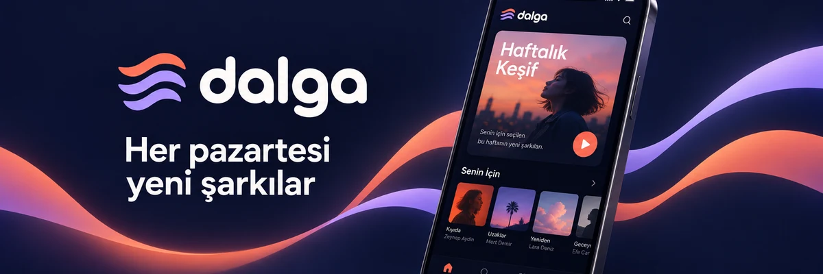 Dalga uygulamasında Haftalık Keşif çalma listesini gösteren telefon